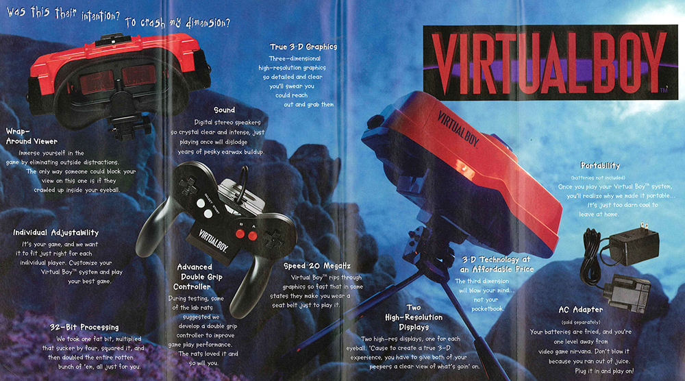 Publicité pour la Console de jeu vidéo Nintendo Virtualboy 