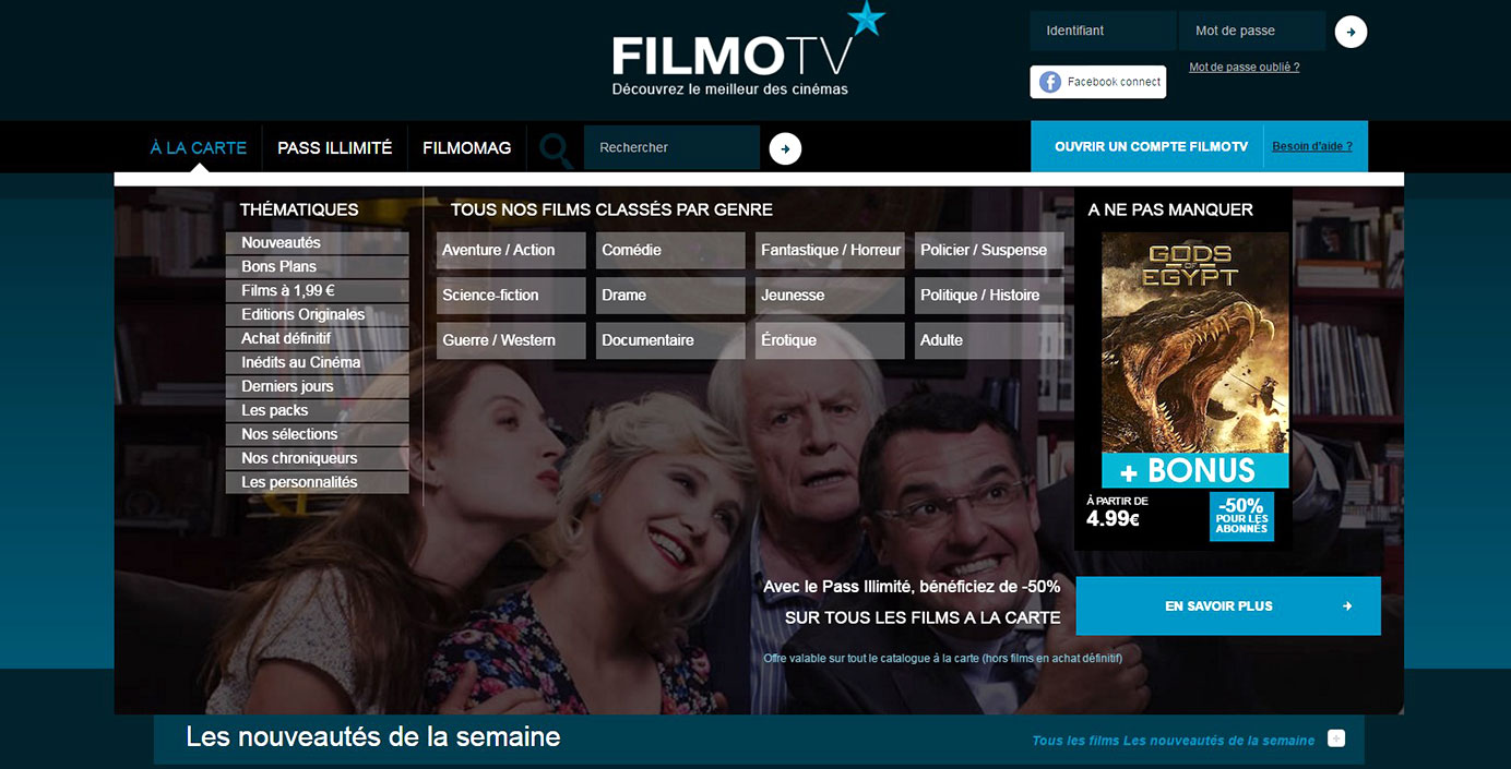 FilmoTv - Section "A La Carte