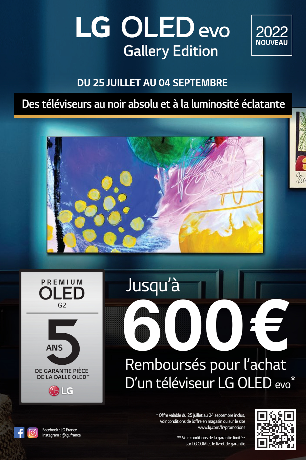 Garantie 5 ans offerte sur les TV LG G2 et Z2 (OLED Evo 2022)