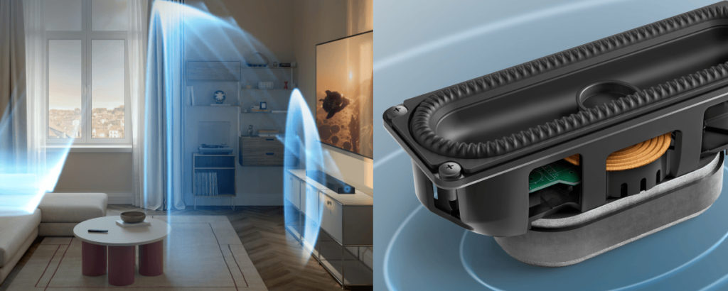 Cette barre de son XIO intègre des technologies avancées signées KEF.