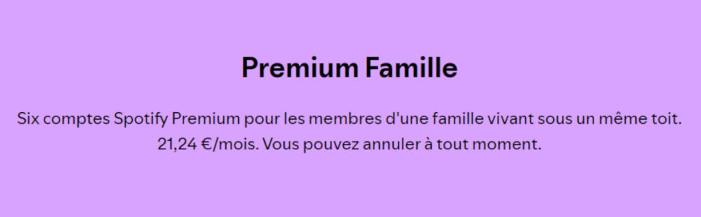 Plan famille spotify